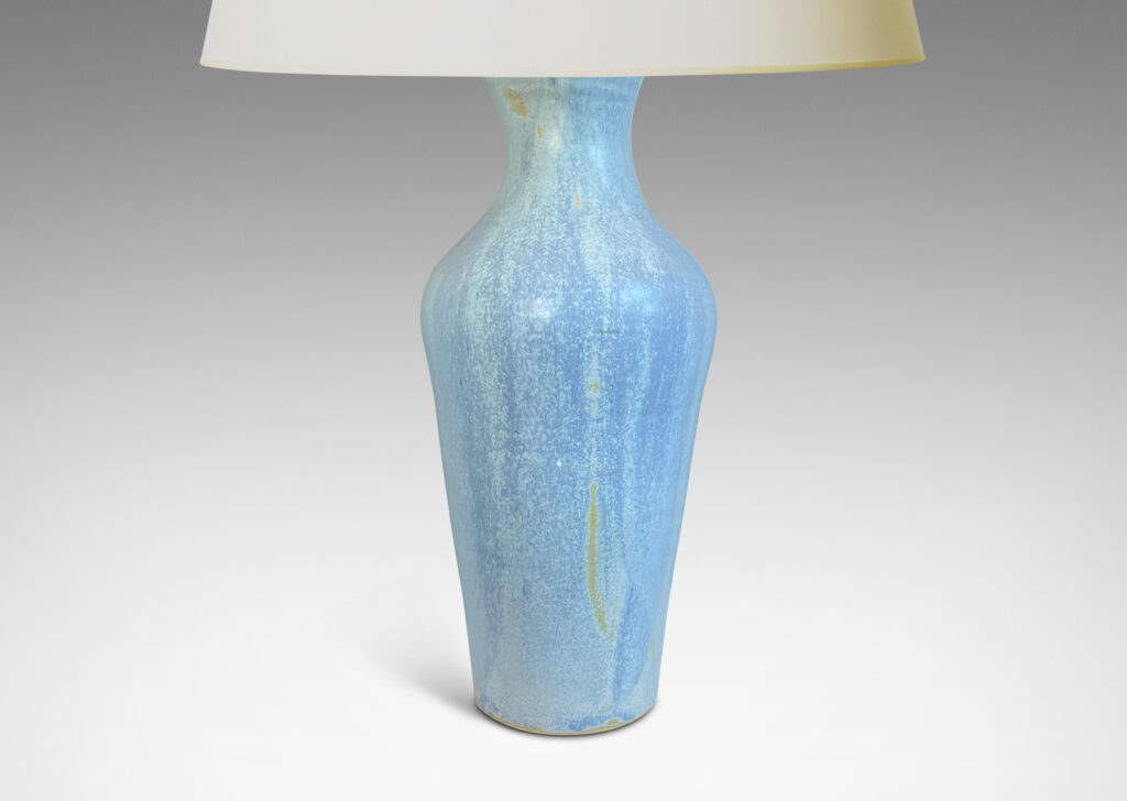 Gallery BAC tall tapering vase form in pale French blue tones