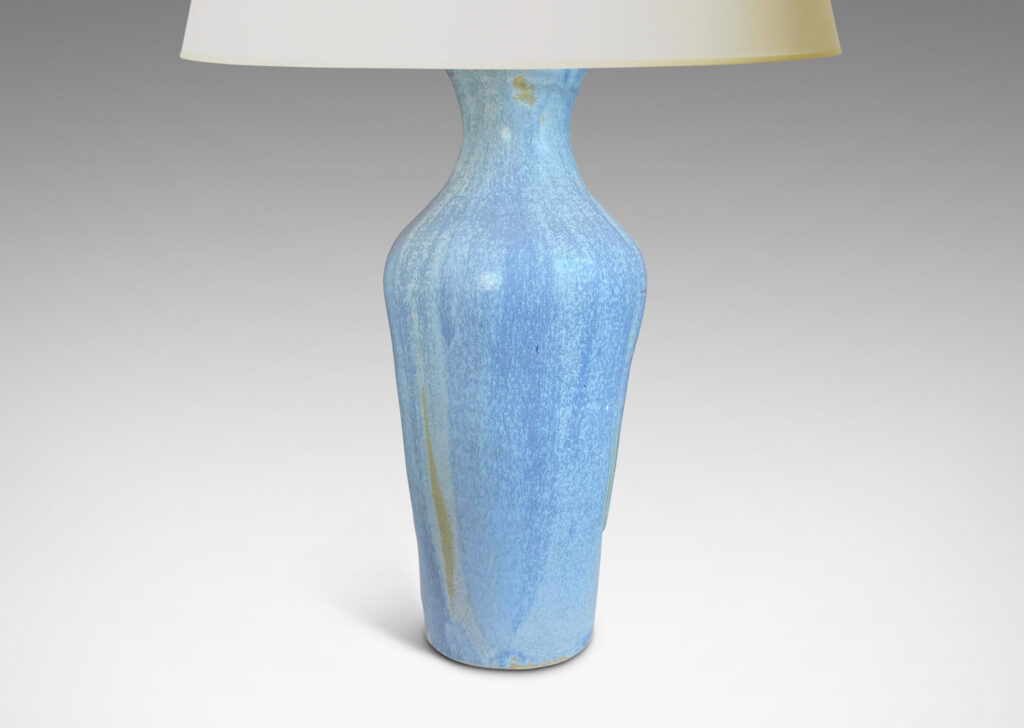 Gallery BAC tall tapering vase form in pale French blue tones