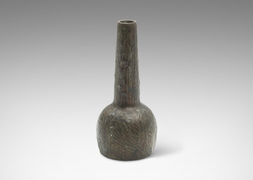 Gallery BAC demi-ovoid form with tall neck, encircled in an organically modeled texture