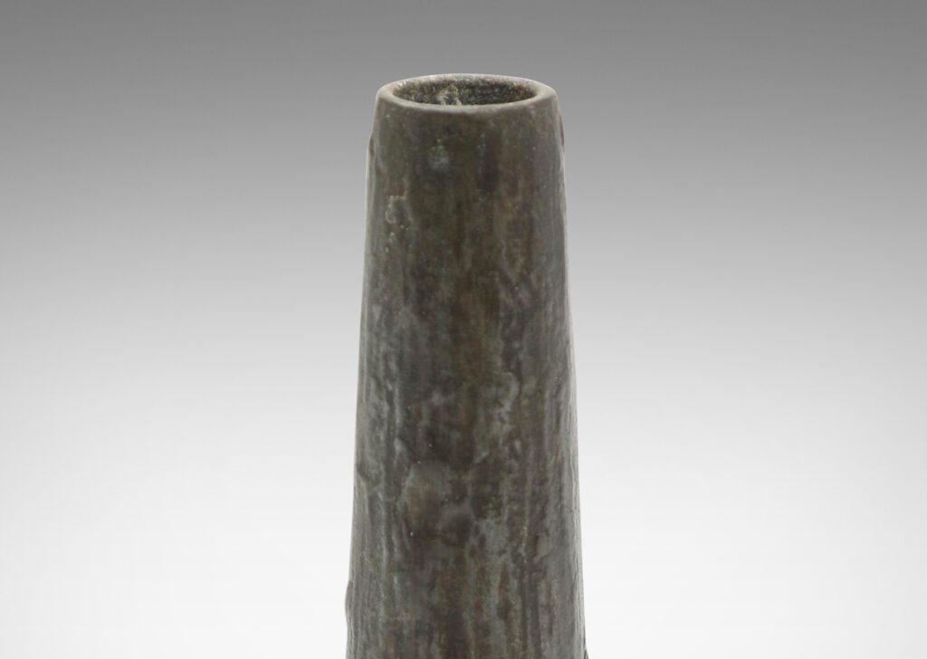 Gallery BAC demi-ovoid form with tall neck, encircled in an organically modeled texture