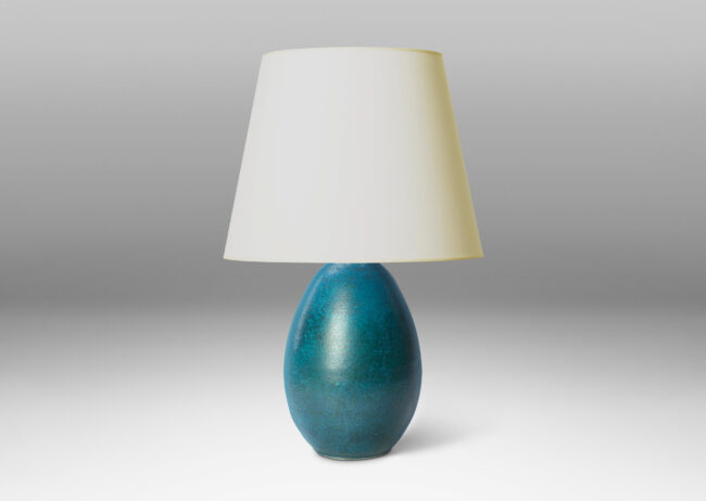 Gallery BAC large ovoid form glazed in a saturated turquoise tone