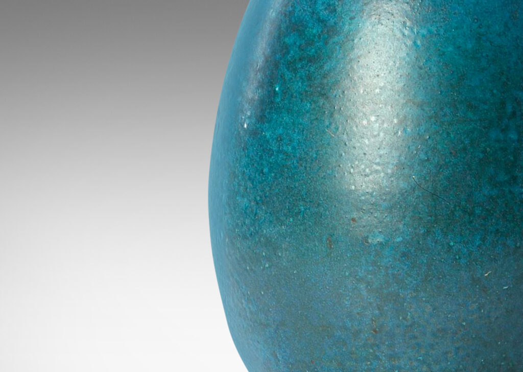 Gallery BAC large ovoid form glazed in a saturated turquoise tone