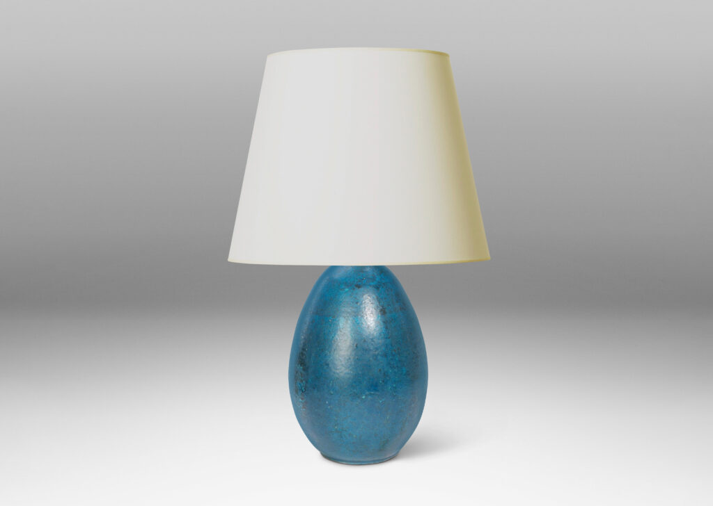 Gallery BAC large ovoid form glazed in a saturated turquoise tone