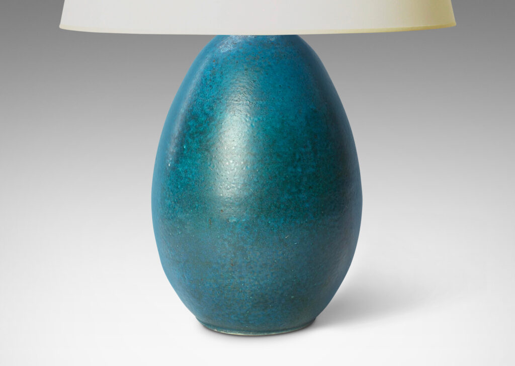 Gallery BAC large ovoid form glazed in a saturated turquoise tone