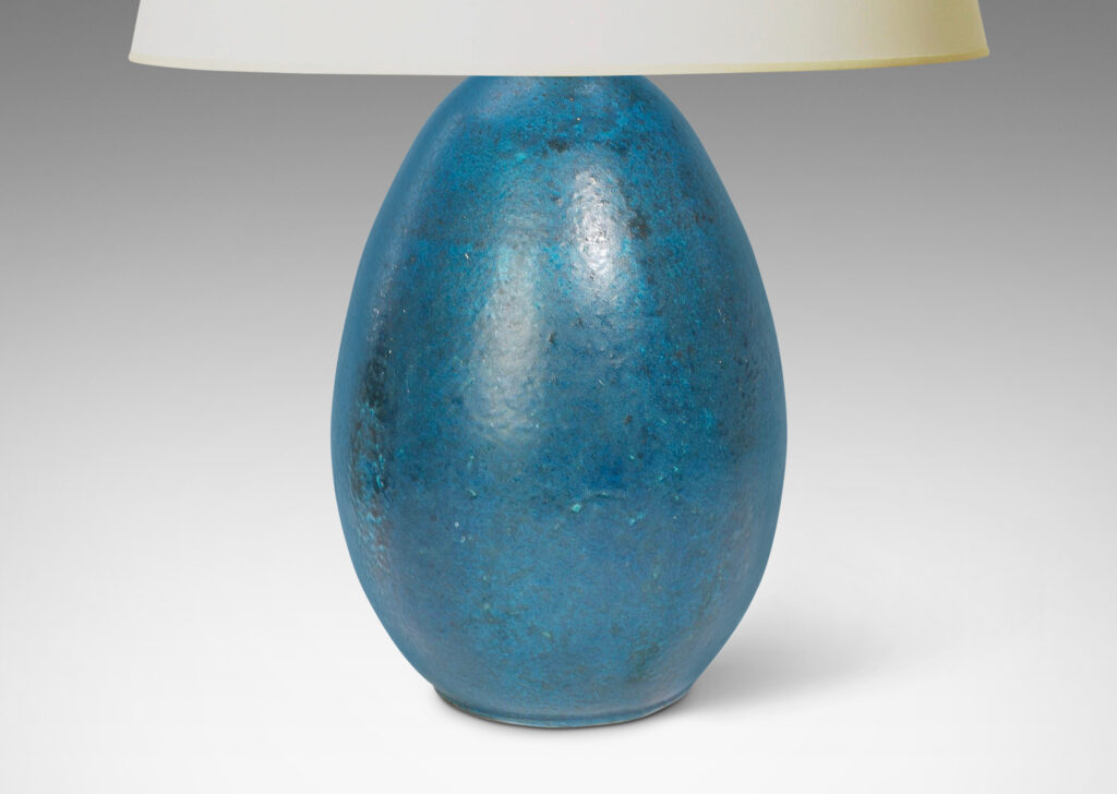 Gallery BAC large ovoid form glazed in a saturated turquoise tone