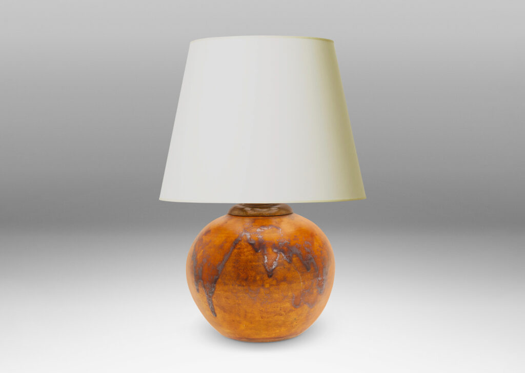 Gallery BAC tapered globe form with a flowing matte butterscotch-brown glaze