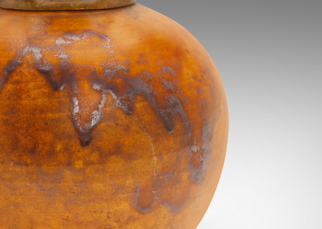 Gallery BAC tapered globe form with a flowing matte butterscotch-brown glaze