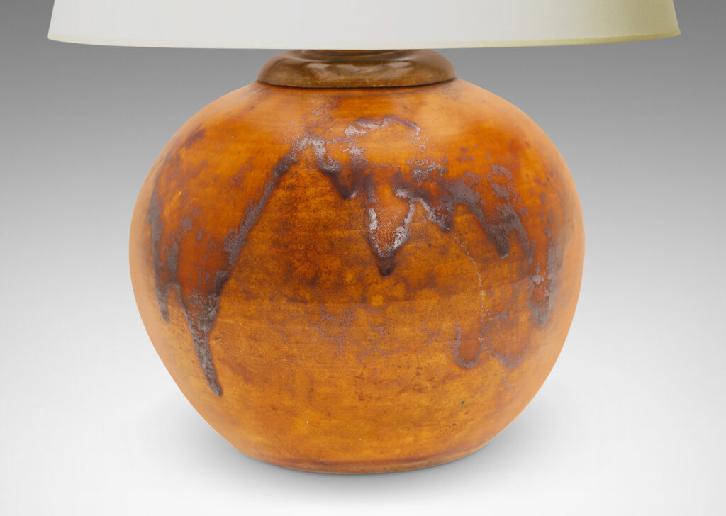 Gallery BAC tapered globe form with a flowing matte butterscotch-brown glaze