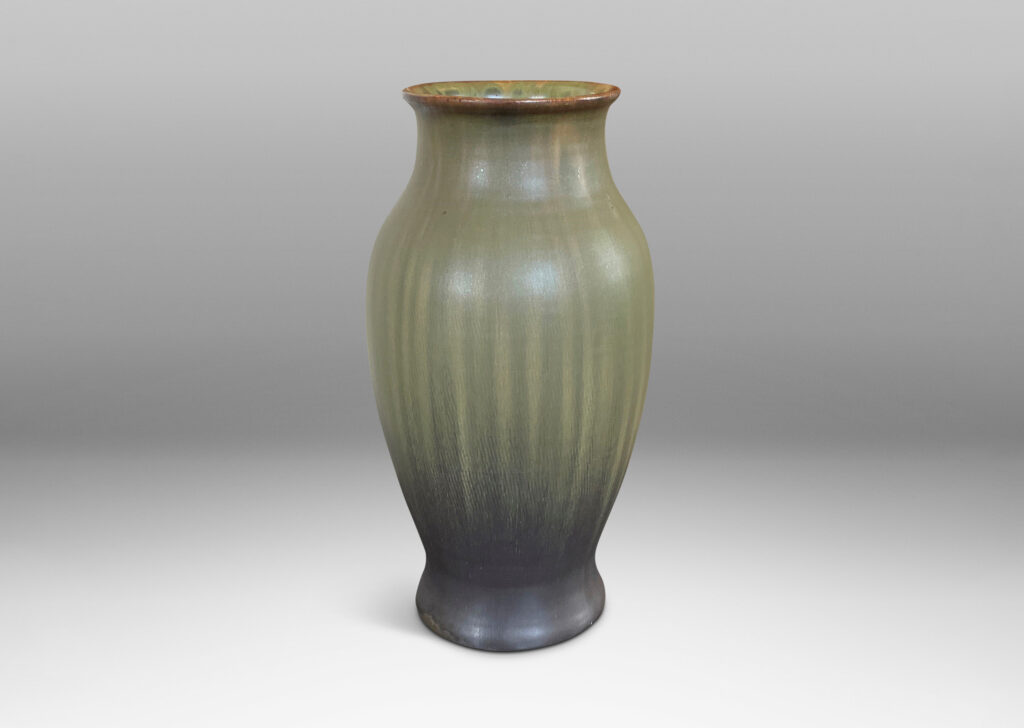 Gallery BAC tall swelling form in flowing sage and olive green tones