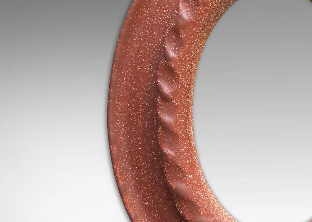 Gallery BAC oval frame with high relief barley twist design between cove edges in unglazed burnt sienna