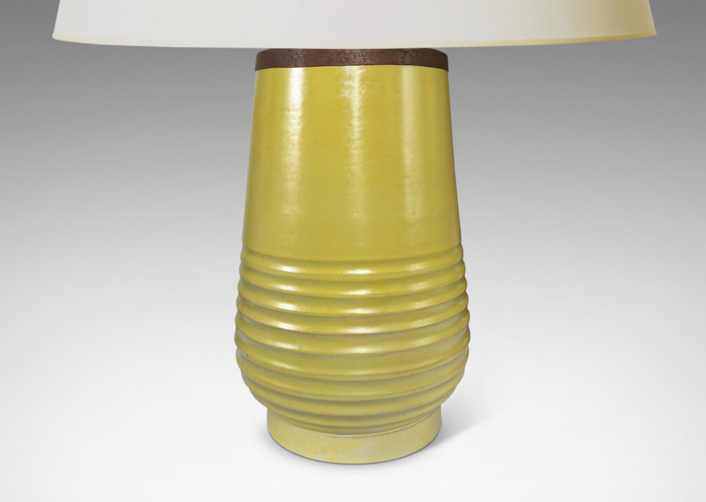 Gallery BAC large tulip form with horizontal fluting and a yellow glaze