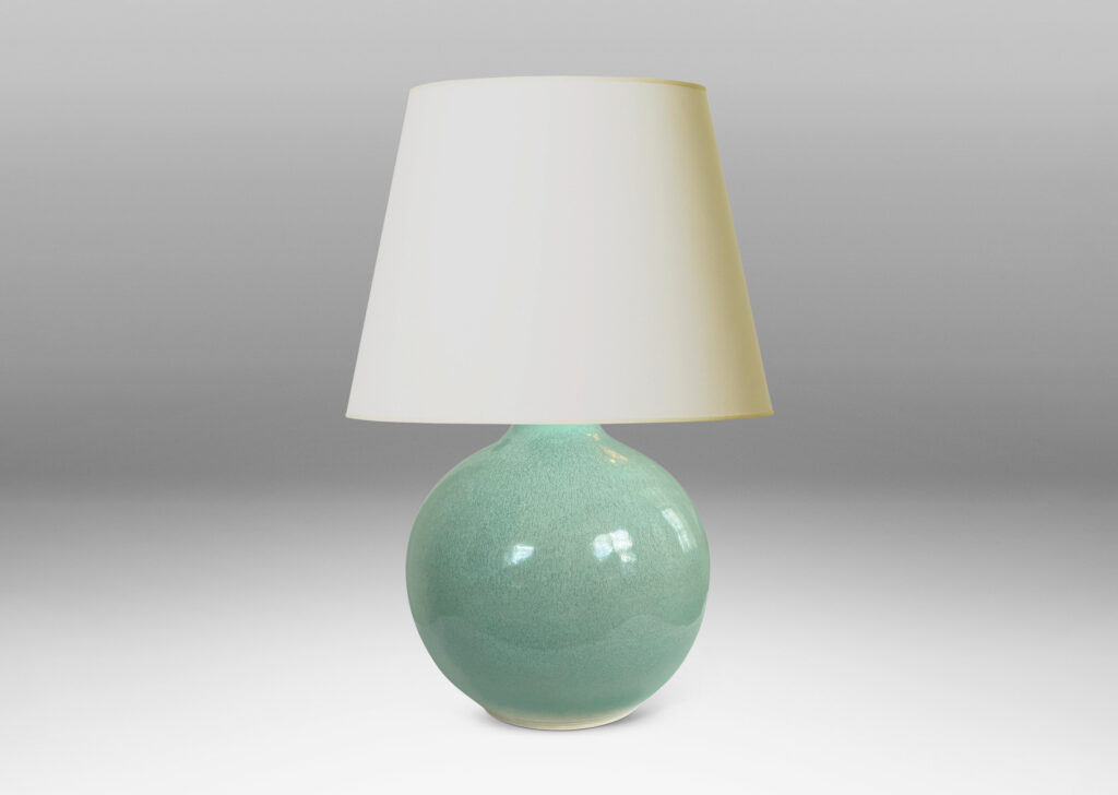 Gallery BAC globe form glazed in an ethereal pale blue-celadon