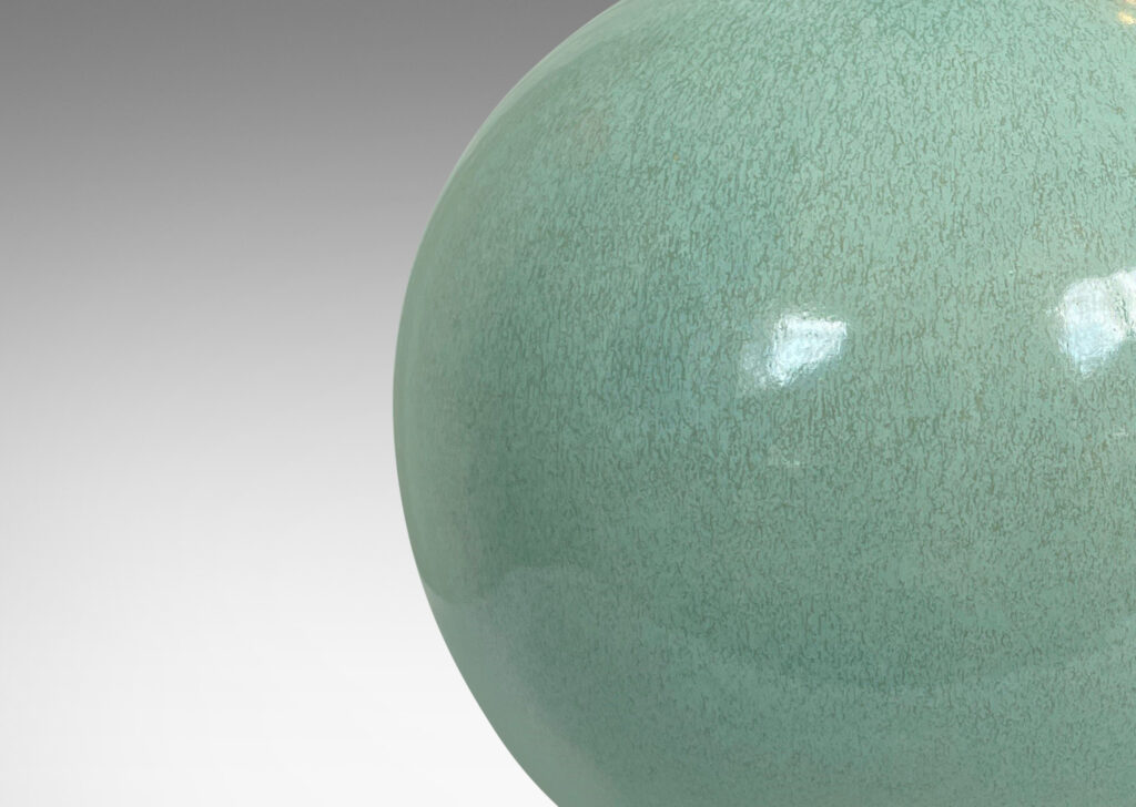 Gallery BAC globe form glazed in an ethereal pale blue-celadon