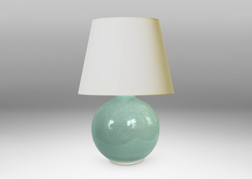 Gallery BAC globe form glazed in an ethereal pale blue-celadon