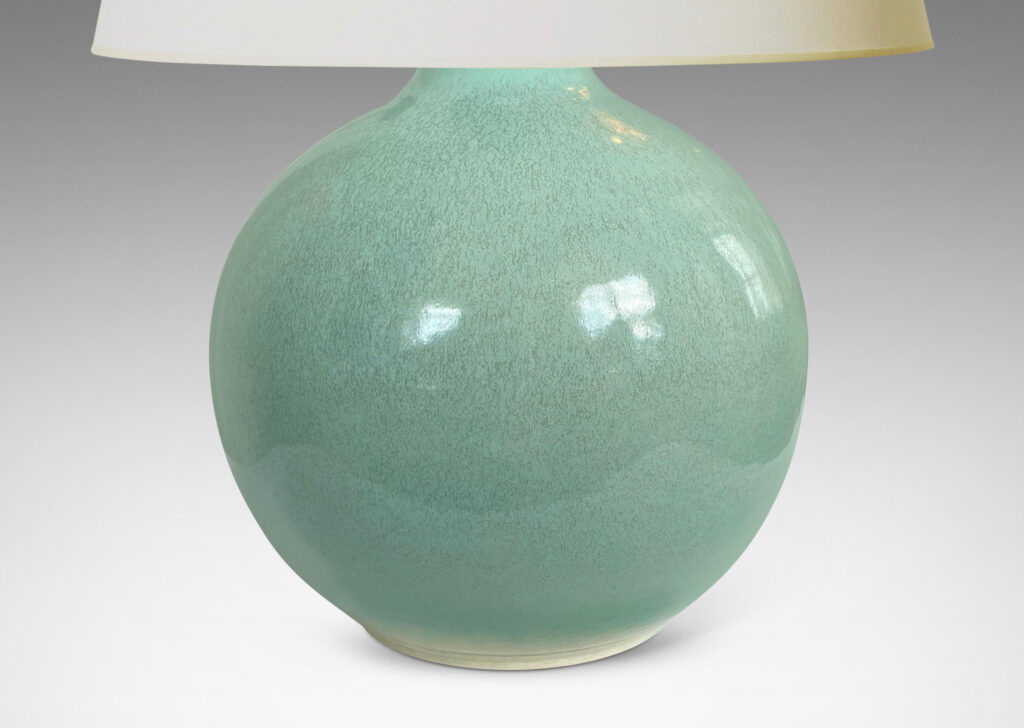 Gallery BAC globe form glazed in an ethereal pale blue-celadon