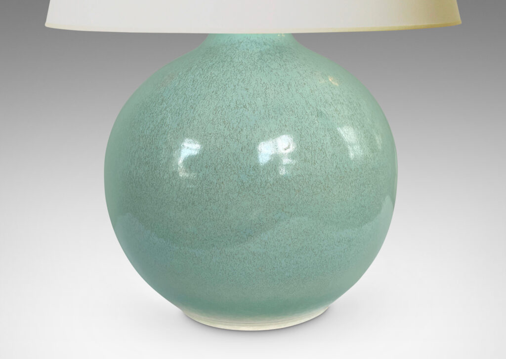 Gallery BAC globe form glazed in an ethereal pale blue-celadon