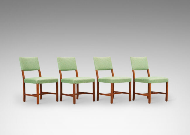 Gallery BAC simple straight lines, with upholstered backs and seats; mahogany