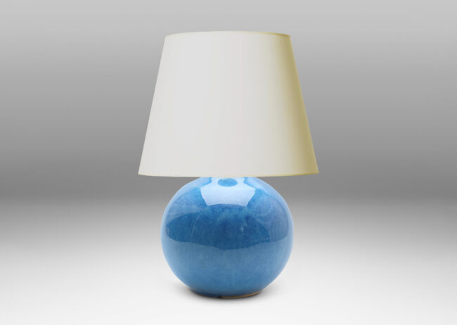 Gallery BAC globe form glazed in a powdery cerulean blue