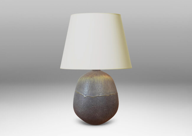 Gallery BAC organically modeled form in matte brown with a flowing eggshell finish brown-gold glaze