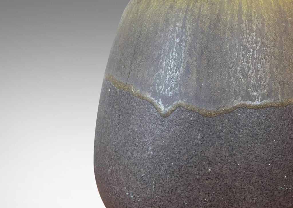 Gallery BAC organically modeled form in matte brown with a flowing eggshell finish brown-gold glaze
