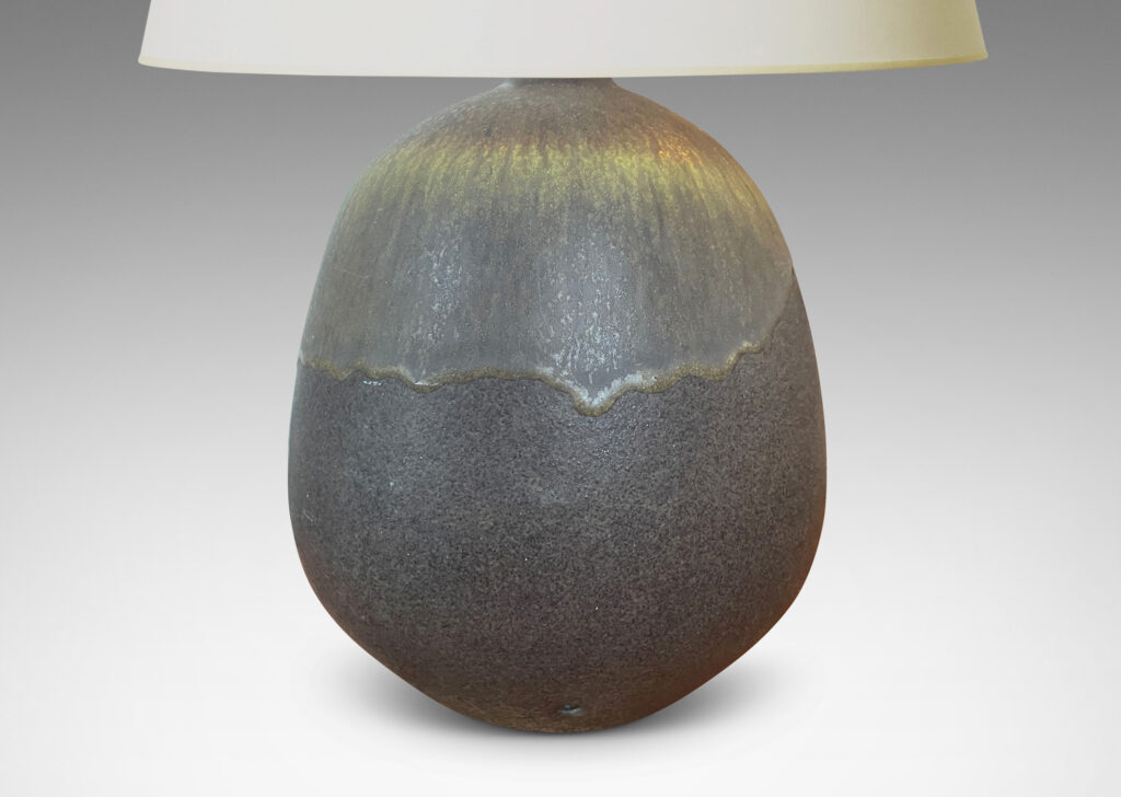 Gallery BAC organically modeled form in matte brown with a flowing eggshell finish brown-gold glaze