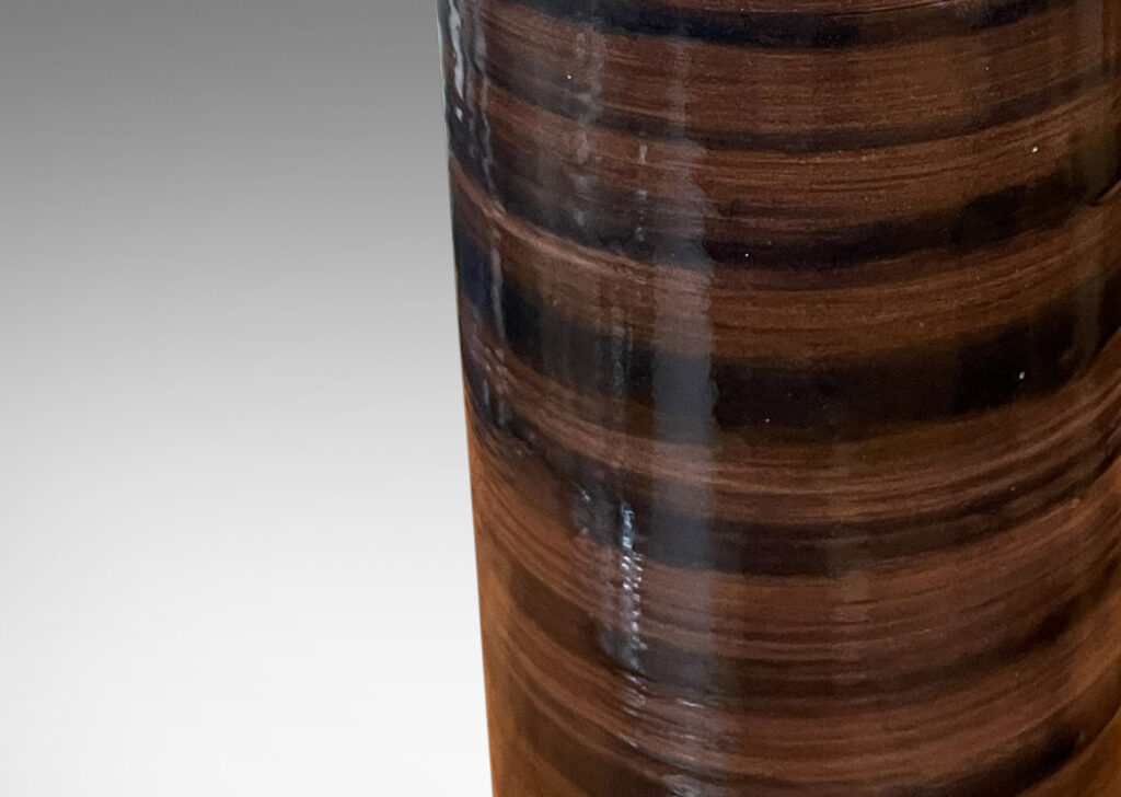 Gallery BAC column form glazed in a striae black over brown for a wood grain effect