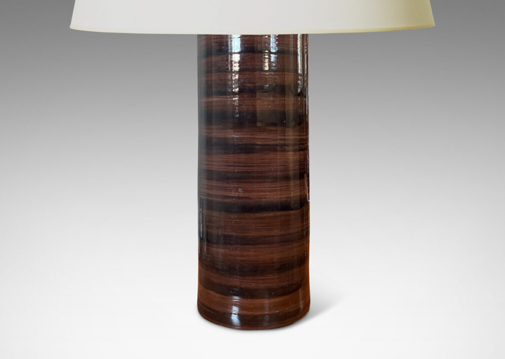 Gallery BAC column form glazed in a striae black over brown for a wood grain effect