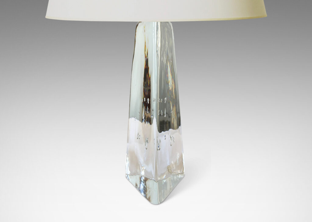 Gallery BAC tall triangular pyramid forms in hand-formed glass