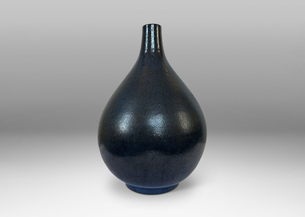 Gallery BAC drop form in gray-blue glaze; earthenware