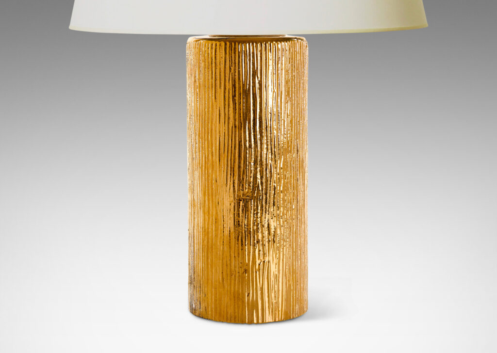 Gallery BAC tree-like organic texture with gold finish; mold-blown glass