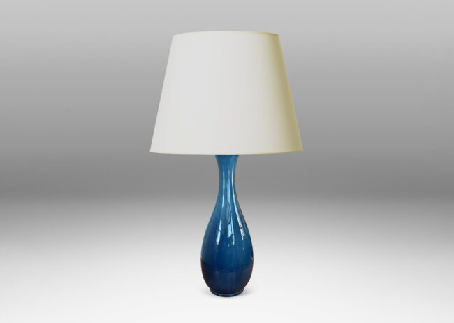 Gallery BAC slim sinuously modeled form glazed in a shiny savoy blue