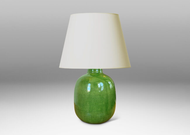 Gallery BAC wide ovoid form glazed in a shiny saturated Kelley green