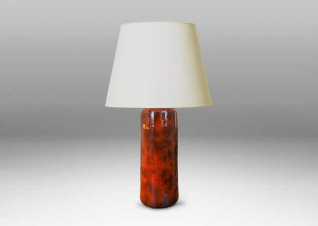 Gallery BAC tall clylindrica bottle form in a rich orange-brown glaze with matte