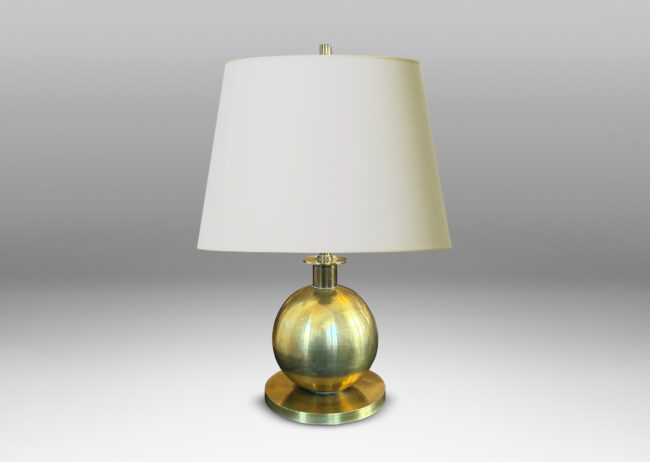 Gallery BAC spherical form with hefty disk base and neck with flange top, and an original harp