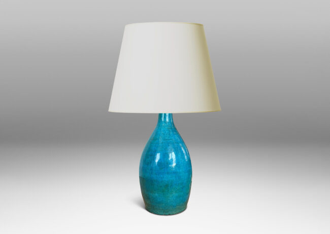 Gallery BAC horn-like conical form glazed in a saturated turquoise tone