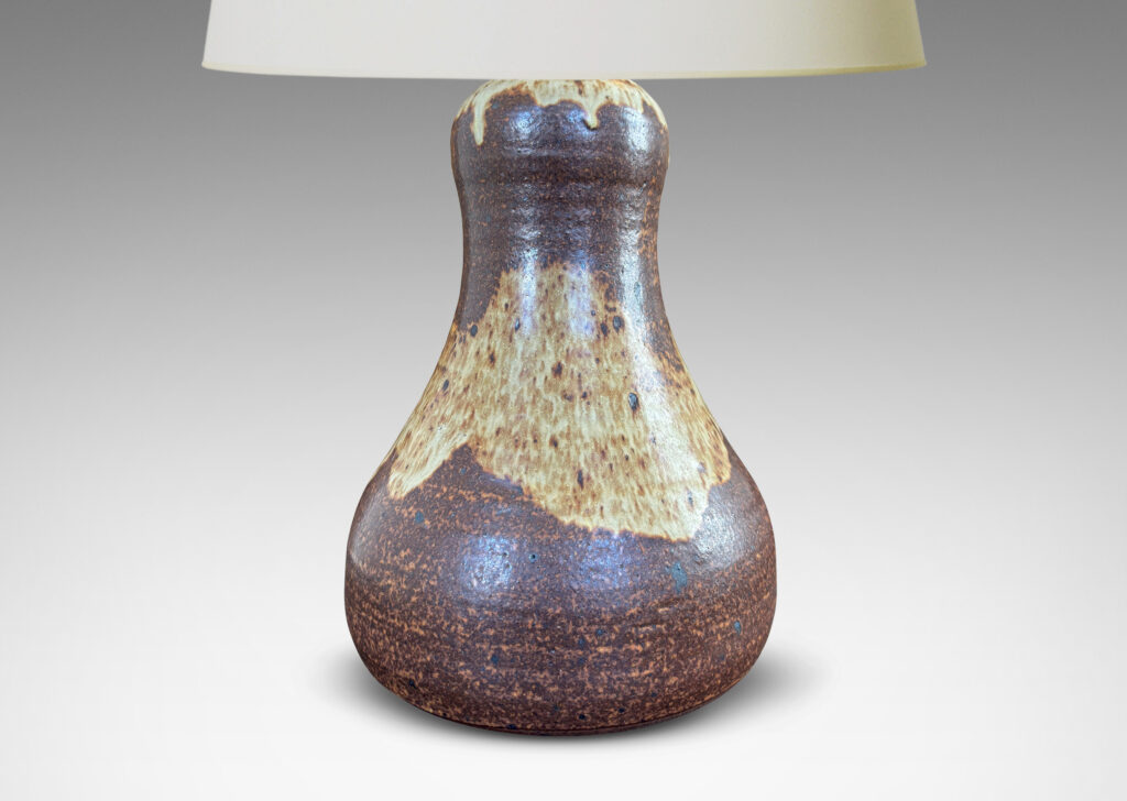 Gallery BAC double gourd form finished in a brown and light beige “Sung” style glaze