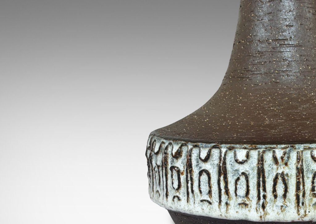 Gallery BAC tall tapered form with textured surface and ivory glaze