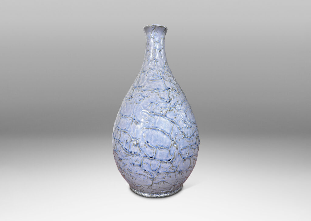 Gallery BAC large drop form with textured finish and lavender-purple glaze
