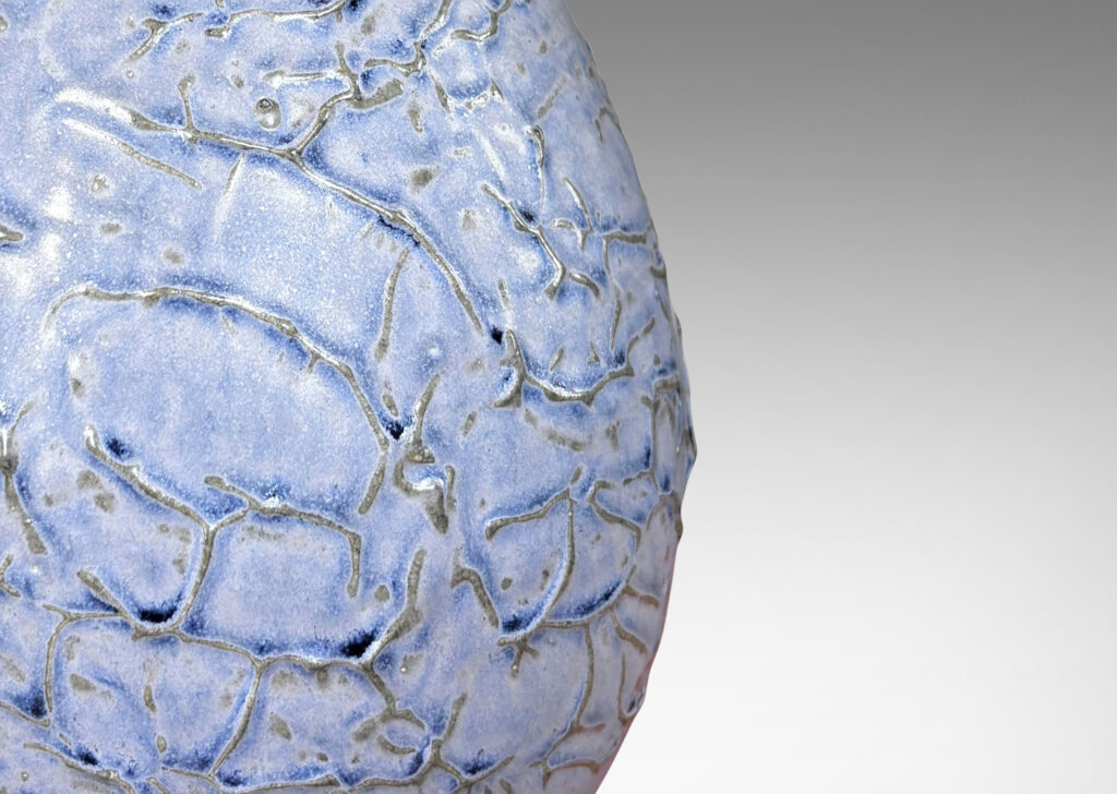 Gallery BAC large drop form with textured finish and lavender-purple glaze