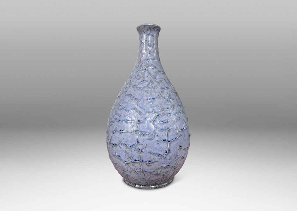 Gallery BAC large drop form with textured finish and lavender-purple glaze