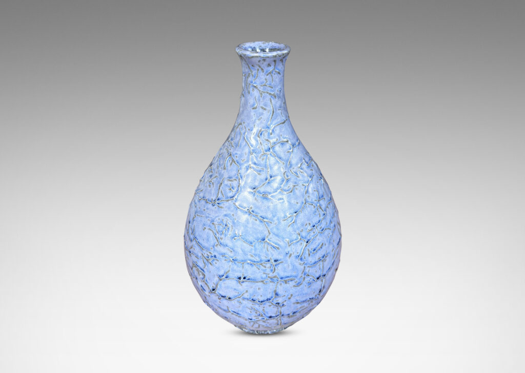 Gallery BAC large drop form with textured finish and lavender-purple glaze