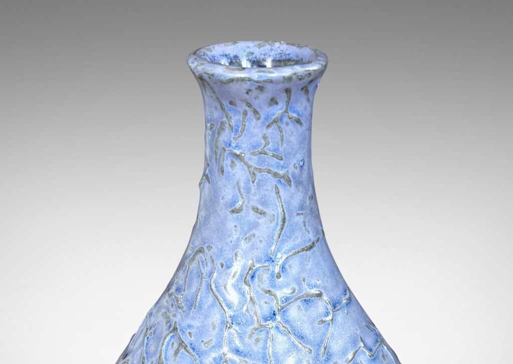 Gallery BAC large drop form with textured finish and lavender-purple glaze