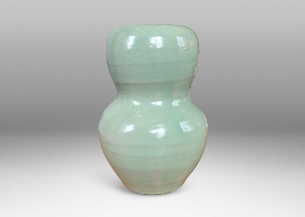 Gallery BAC muscular double-gourd form in an eggshell finish celadon glaze