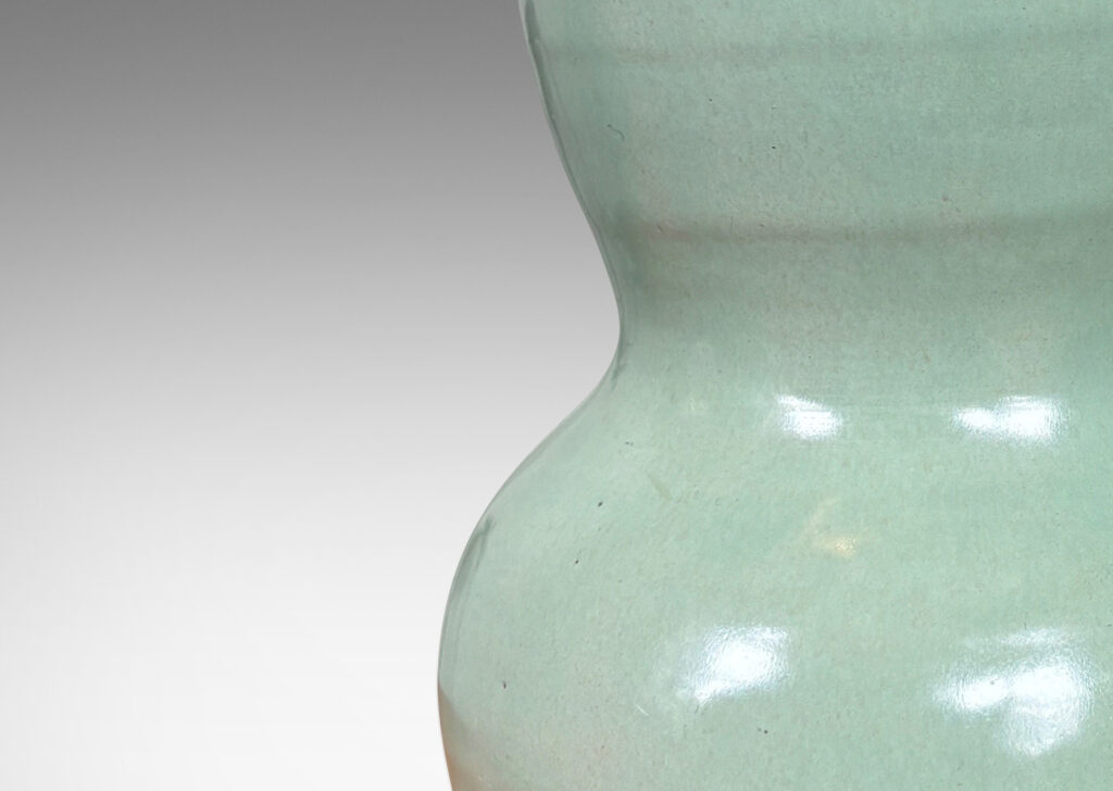 Gallery BAC muscular double-gourd form in an eggshell finish celadon glaze