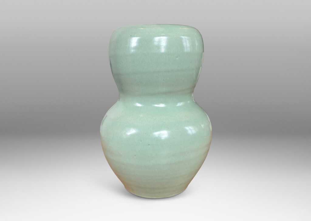 Gallery BAC muscular double-gourd form in an eggshell finish celadon glaze
