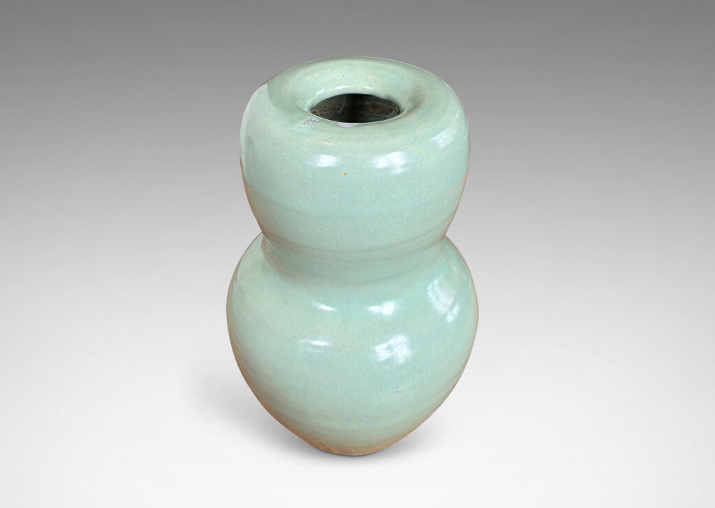 Gallery BAC muscular double-gourd form in an eggshell finish celadon glaze