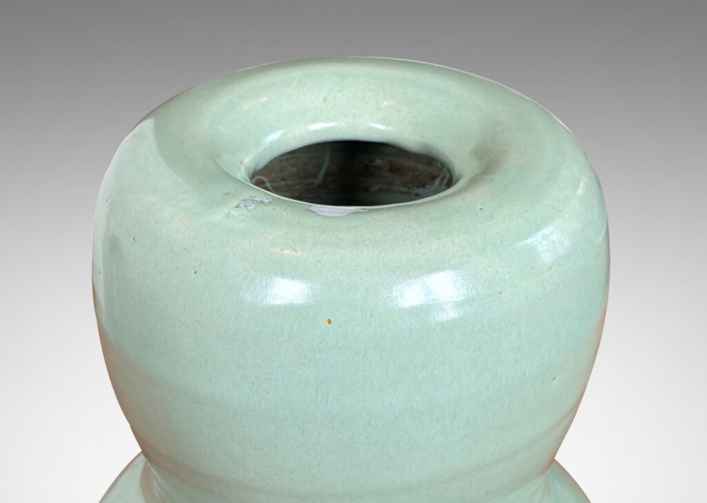 Gallery BAC muscular double-gourd form in an eggshell finish celadon glaze