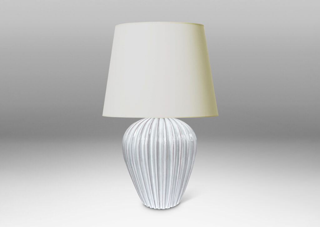 Gallery BAC fluted tapering form in shiny white glaze