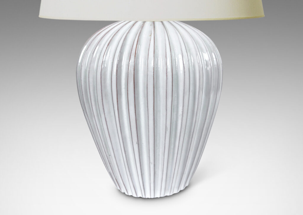 Gallery BAC fluted tapering form in shiny white glaze