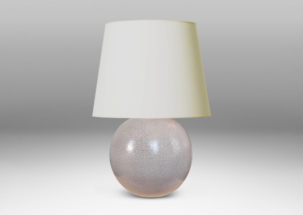 Gallery BAC plump globe form with lavender tint pale gray craquel glaze